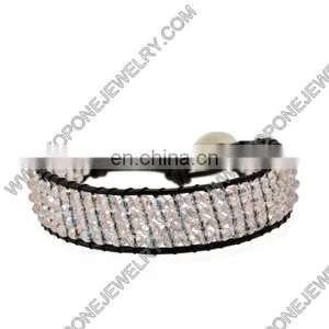 Fashion Leather Blue Beaded Wrap Bracelet for Sale thumbnail-3