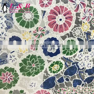 Colored Embroidered Polyester Fabric Lace thumbnail-2