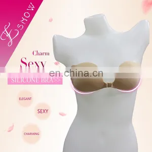 ES6612 Golden Wholesale Fashion Sexy Breathable Invisible Nude Silicone Bra for Dress thumbnail-1