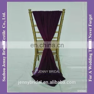 SH043H Wholesale Chiffon Purple Chair Covers thumbnail-1