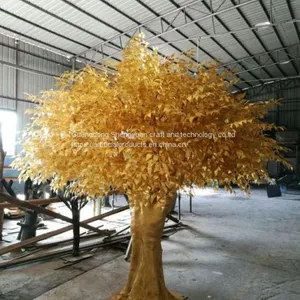Fiberglass Trunk Golden Artificial Banyan Tree for Decoration thumbnail-2