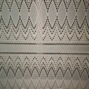 White Cotton Swiss Lace Fabric Embroidery thumbnail-1