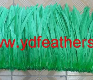 Dyed Bleached Black Rooster Tail Feather Fringe/Trimming From China thumbnail-1
