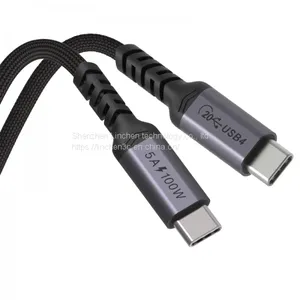 Nylon Braided USB 3.1 USB C to Type C PD 5A 10GB Gen 2 Fast Charging Usb 3.2 20Gb/s Thunderbolt 3 Cable for Macbook Laptop thumbnail-1