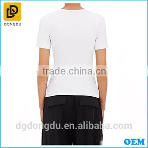 China Factory Wholesale OEM Design Lady White T Shirt 2016 thumbnail-4