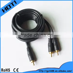 Y Type Car Rca Cable 1 to 2 Auxiliary Cable Cord 1M thumbnail-2