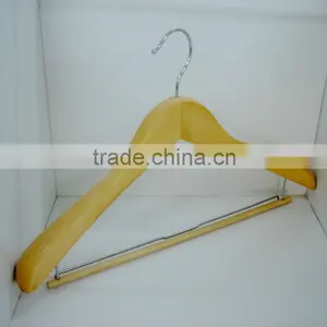 WA70 Burly Wood Suit Hanger for Garment Shop thumbnail-1