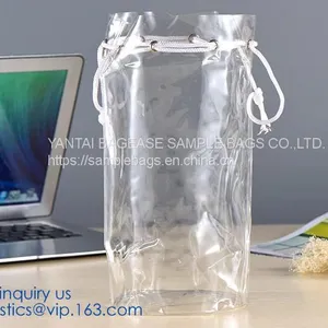 Drawstring Bag - PVC Drawstring Backpack With Mesh Side Pockets for School, Music Festivals, Sporting Events, Trav thumbnail-4