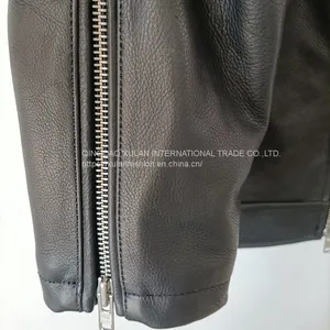 NEW ARRIVAL 2022AW MEN'GENUINE COWHIDE LEATHER MOTO JACKET thumbnail-2