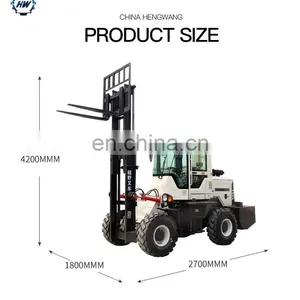 Diesel Engine China Manufacturer Rough Terrain Forklift Truck Price 4m Lifting Forklift Pallet Stacker thumbnail-3