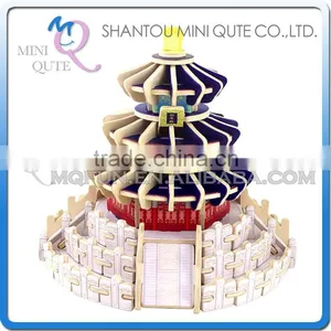 Mini Qute 3D Wooden Puzzle Temple of Heaven World Architecture Famous Building Adult Kids Model Educational Toy Gift NO.MJ402 thumbnail-1