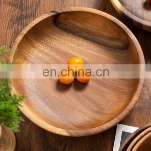 100% Natural Bamboo Salad Bowl Health Reusable Variety Size Wood Serving Bowl Set for Fruit Snack Meal thumbnail-4