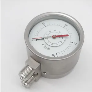 Double Tube Double Needle Differential Pressure Gauge 100mm Pressure Gauge thumbnail-2