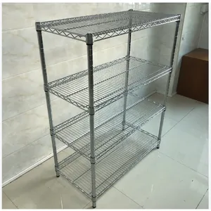 Heavy Duty Wire Shelf, Wire Shelving Freestanding Green Coated Heavy Duty Durable Steel Wire Rack Shelving thumbnail-3