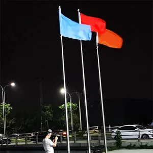 Tapered Manual 304 Stainless Steel Flagpole, Customized Thickened Wind-Resistant and Rust-Proof Flagpole for Schools and Enterprises thumbnail-1