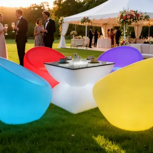 Heavy Duty PE Plastic LED Chair for Outdoor Events, Waterproof Glow Furniture for Party, Bar, or Wedding – Stackable & Fade Resistant thumbnail-2