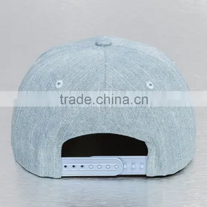 Guangjia 2016 High Quality Denim Leather Patch Light Blue Snapback Cap thumbnail-2