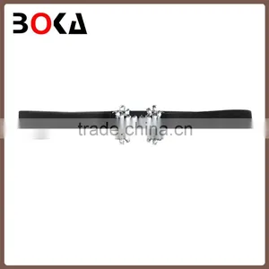 // Black Rhinestone Elastic Waist Belt Bowknot // Leather Belt Elastic Leather Waist Band // thumbnail-1