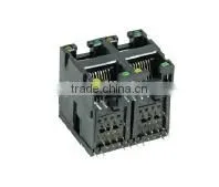 Unshielded Multi-ports RJ45 PCB JACK /Socket/Connector With LED thumbnail-1