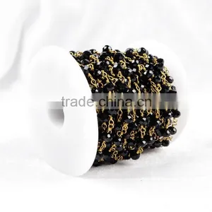 $4/meter by Trade Assurance- Cheap Natural Black Agate Stone Beaded Chains for Necklace Jewelry DIY thumbnail-3