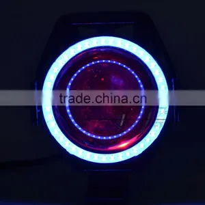 BJ-SPL-008 New Arrival Custom Black 12V Motorbike Motocross Angel and Devl Eye Motorcycle Spot LED Light thumbnail-2