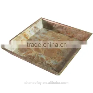 Oceanic Style Glass & Wood Decorative Tray With Multifunctional Uses for Home/ Fruit/wedding thumbnail-3