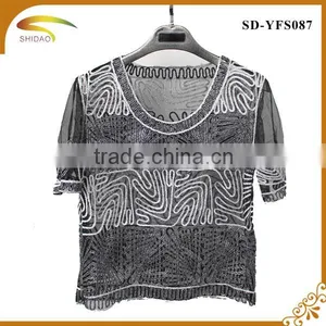 Custom Hot Sale Summer Newest Lady's Lace Blouse Crochet Lace Blouse thumbnail-3