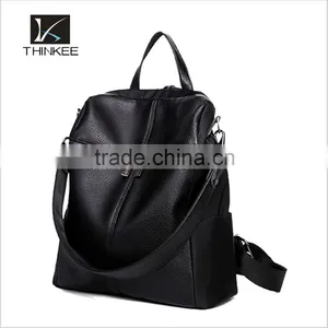 China Supplier Leather Backpack 2016 High Quality Fashion Women Bag Black Leather Backpack thumbnail-2