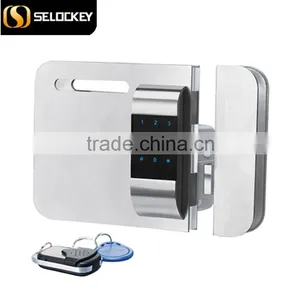 Hot Sale!! Wireless Glass Door Lock (with Door Side) With Password and IC Card to Open (LY15CR2-11BM) thumbnail-1
