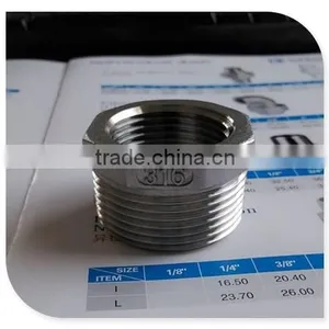 Stainless Steel Hex Bushing Thread Fittings 150lbs Hexagon Bushing thumbnail-1
