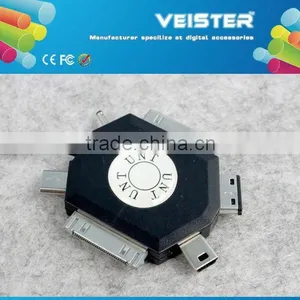 Black &white Color Cool 3 in 1 Cable Usb Date Cable 5pin Micro USB Micro Cable for Ipad/calaxyTab/iphone thumbnail-2