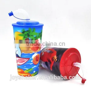 Disposable Different Capacity JoyShaker Plastic Cup With Straw 420ml Logo Print thumbnail-5