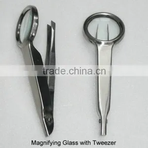 Eyebrow Tweezers With Magnifying Glass Stainless Steel thumbnail-1