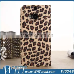 For HTC M8 Case, Flip Leopard Skin Leather Case for HTC One 2 M8 thumbnail-1
