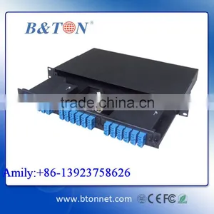 1U 19 Inch 96Ports MPO Rack Mount Chassis With 24 Cores OM3 LC Connector thumbnail-1
