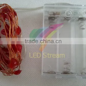 HeartShaped Theme 3AA Battery Powered 3M 30 LED Copper String Fairy Lights Happy Valentines' Day Lighting thumbnail-2