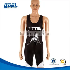 Custom Brand Usa Sublimated Blank White Black Wrestling Singlets thumbnail-1