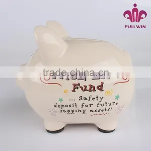 Ceramic Funny Inscriptions on the Piggy Bank the Piggy Bank thumbnail-5