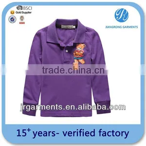 Pique Child Polo t Shirt for Long Sleeve T-shirt Cotton Polo T-shirt With EMB thumbnail-1
