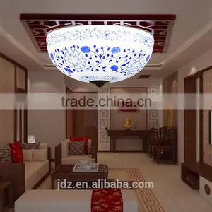 Modern Vintage Porcelain Chandelier Ceramic Wood Celling Light thumbnail-3