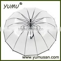 23" 14k Straight Transparent POE Rain Umbrella thumbnail-1