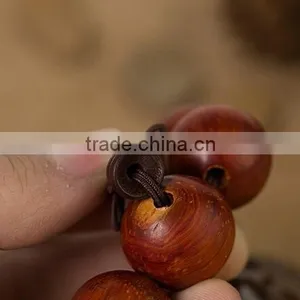Men's Nice Round Natural Cat's Eye Red Antifatigue Sandalwood Beads Bracelet thumbnail-5