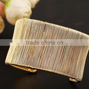 2016 Silver Stainless Steel Open Cuff Bangle Bracelets for Women Girls Jewelry thumbnail-3