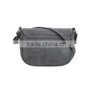 Casual Personalized Style Flap Patterned Rivets Women PU Leather Crossbody Saddle Bag thumbnail-4