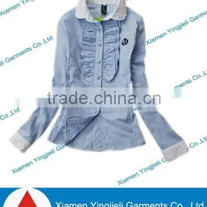 Lady's Polo Long Sleeve Jeans T-Shirt thumbnail-1