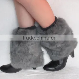 Fad Trend 20cm Rabbit Fur Leg Warmers Short Animal Fur Boot Socks Good Quality thumbnail-1