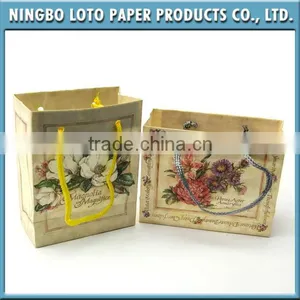 Vintage Flower Decorative Paper Bag With Handle Shopping Bag thumbnail-1