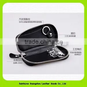 Custom Multiple Portable Compact Fancy PU Geunie Leather Car Key Holder 15069 thumbnail-4