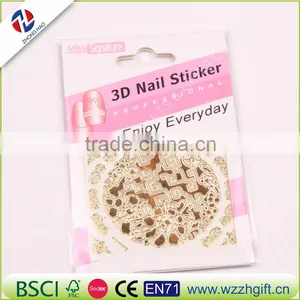 Hot 3d Designs Beauty Gold/Silver Stamping Decals Nail Art Tips Nail Stickers Glitter Decorations thumbnail-2