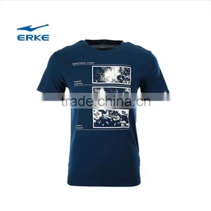ERKE 2015 Summer Wearing Mans Casual Round Neck Full Cotton Short Sleeve t Shirt With Simple Pattern Wholesale/OEM thumbnail-3